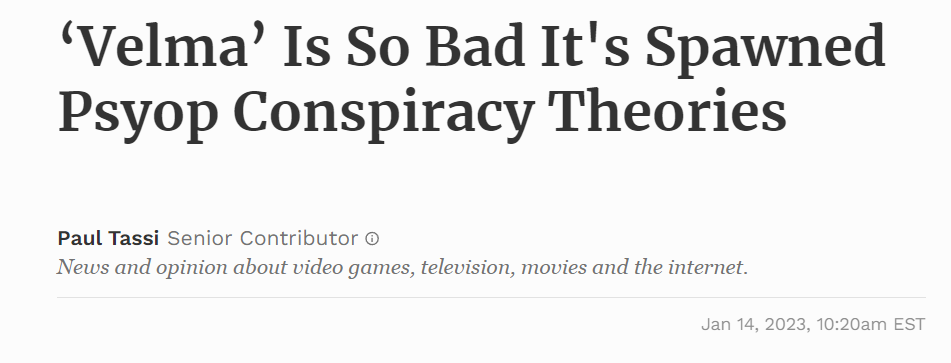 CountDankulaTV's tweet photo. Velma was so god awfully shit that leftists are claiming it was a right wing psyop to make the left look bad. https://t.co/PzAmfS9t9p