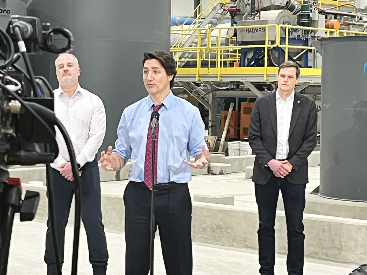 LaraFominoff's tweet image. .@CanadianPM asked why @PremierScottMoe not invited to, or told about his tour at Vital Metals today. Said @charlieclarkyxe was with him and #Saskatchewan has been a great partner.