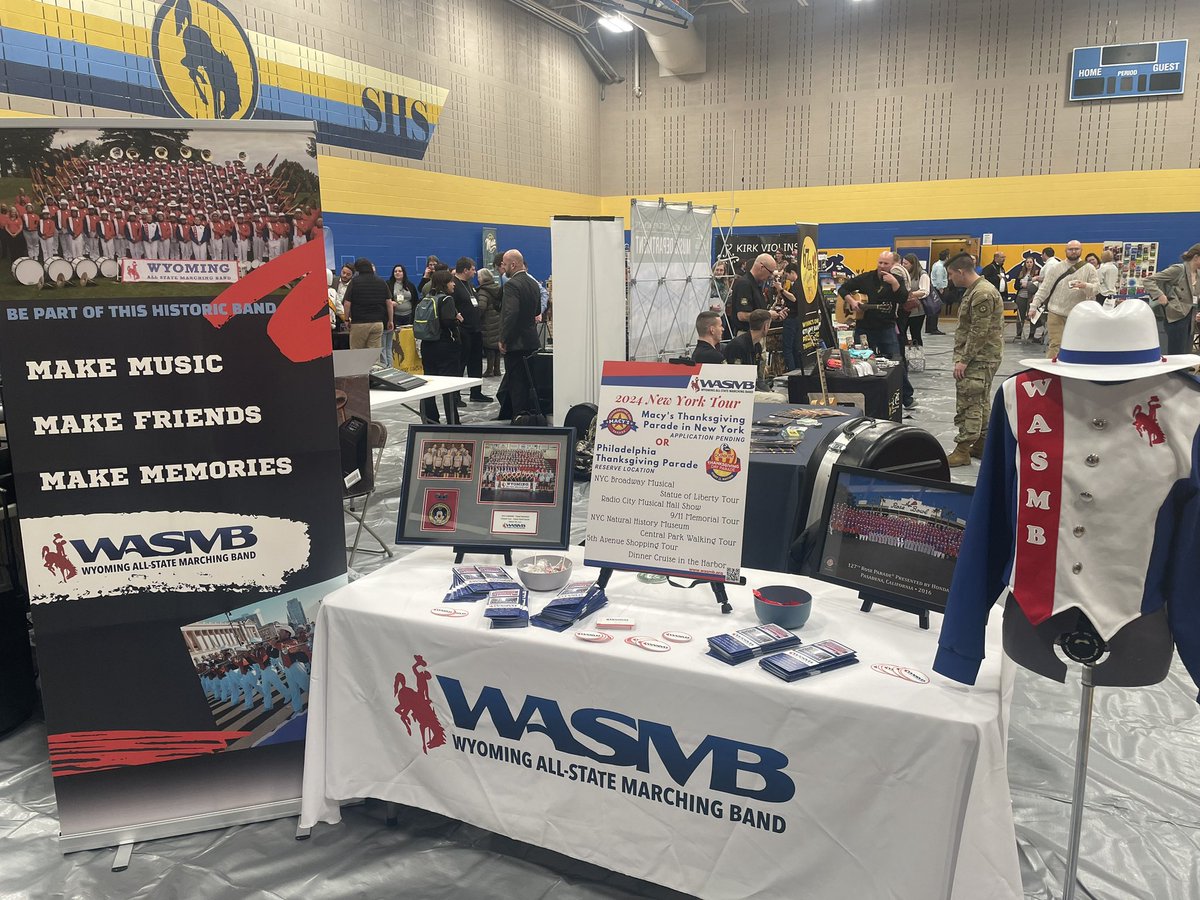 WMEA Conference! Come see the WASMB Booth at the Wyoming All-State Conference. Get a free WASMB Sticker ❤️ 🤍💙 #wyoband