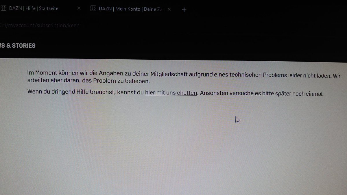 Rexxar33's tweet photo. @DAZN_DE_Help kann meinen Account nicht reaktivieren. weil er aus ominösen gründen wieder deaktiviert wurde und beim Live Chat ist auch nur der nicht so hilfreiche bot der nix macht ausser mein anliegen nicht verstehen . https://t.co/Ne94EY6Eg7