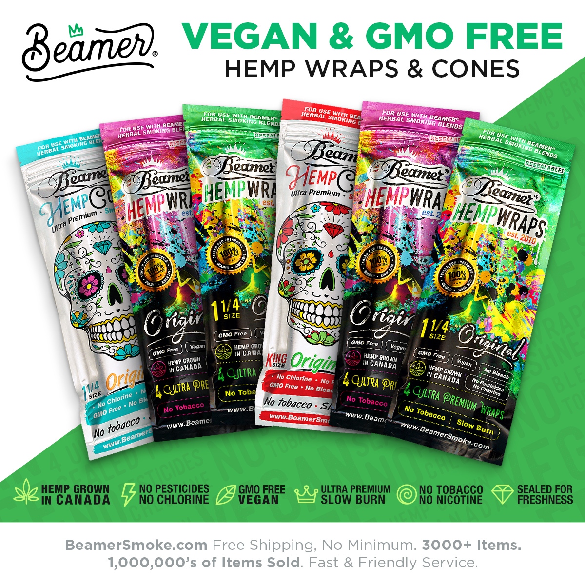 BeamerSmoke's tweet photo. 🇺🇲USA MADE🇺🇲⁠
Beamer Hemp Wraps and Cones are back in stock! Get your Canadian-grown, non-GMO, vegan wraps and cones today! ⁠
#beamersmoke #beamer #shop #vegan #cones #wraps https://t.co/6mAstHatf8