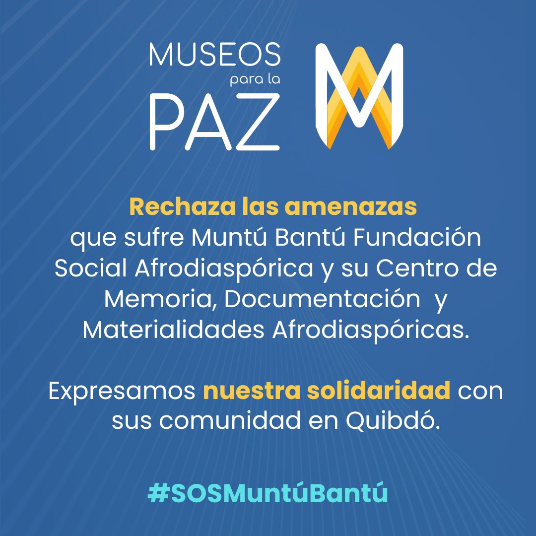 Muntú Bantú es la experiencia museística más representativa dedicada a la comunidad afrodescendiente de nuestro país. Han decidido cerrar sus puertas debido a las amenazas. Rechazamos que el miedo siga impidiendo el trabajo del cuidado de la cultura y la vida. #sosmuntúbantú