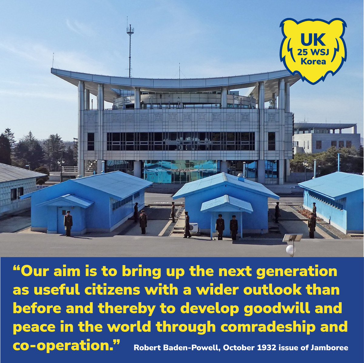 UKContingent's tweet image. During @2023wsjkorea we are giving all participants &amp;amp; leaders a chance to visit The Demilitarised Zone (DMZ)  

It's an important place to visit to remind us how the conflict in Korea has permanently separated communities.  

As @Scouts we work together to create a better world