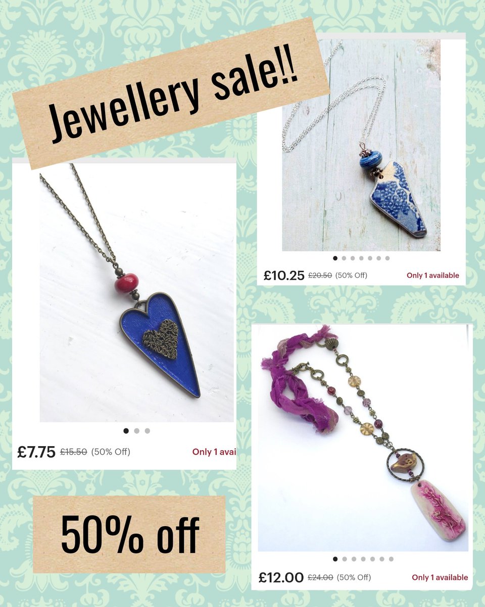 All of my jewellery is 50% off for the full of January! Check out my etsy shop for more 🤩
etsy.com/uk/shop/Handma…

#jewellerysale #salesalesale #50off #januarysales #januarysale #EtsySeller #etsyshop #etsyhandmade #etsyjewelry #discount #madness #mhhsbd