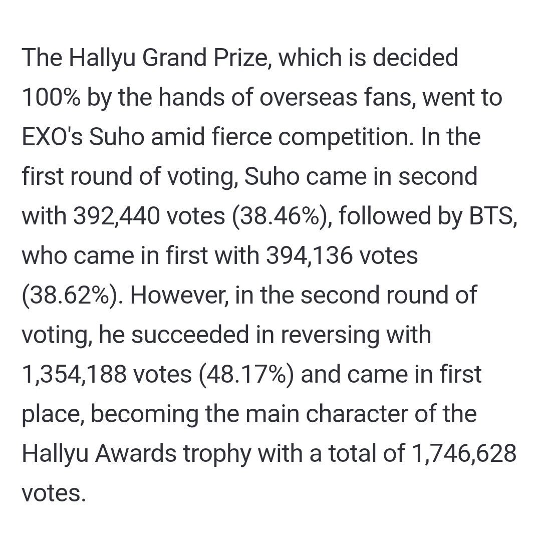EXOPlanetBR's tweet photo. [TRAD] 16/01/23 #SUHO, vencedor do Prêmio K-Wave 🏆

🔗 https://t.co/pEGhK31hG4

O Grande Prêmio Hallyu (K-Wave), que é decidido 100% pelas mãos de fãs estrangeiros, foi para a SUHO em meio a uma competição feroz.

#SUHOMakesHistory
#KwaveIsForSUHO
#수호 #엑소⁠⁠ @weareoneEXO https://t.co/tA3D9Gcg5z