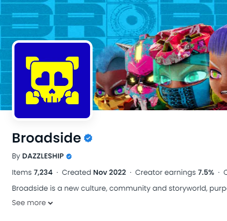 Broadside2037's tweet image. ☠️We changed the name of the Broadside creator on OpenSea to DazzleShip. This was not a small change, but a sign of things to come.

This will have a profound effect on what we build together. Here’s what @dazzleship is, means for Broadside, and how it helps us grow faster🧵👇1