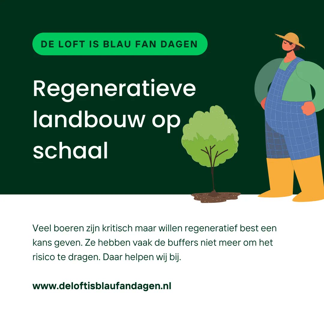DeLoftNL's tweet photo. De jarenlange tredmolen van kostenverlaging en hogere opbrengsten heeft veel #boerenbedrijven financieel uitgehold. Veel boeren willen #regeneratief best een kans geven maar kunnen het #risico niet alleen dragen. Daar willen wij bij helpen. https://t.co/86R5vLBwtT https://t.co/kprSeplPJz