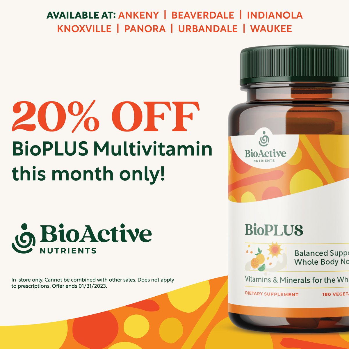 medicappharmacy's tweet photo. Our in-store multivitamin sale is going strong! Stop in and save 10% on our multivitamins and 20% off BioPLUS from BioActive Nutrients at participating locations. Start the year off right - stop in today! https://t.co/mCukQQd71m