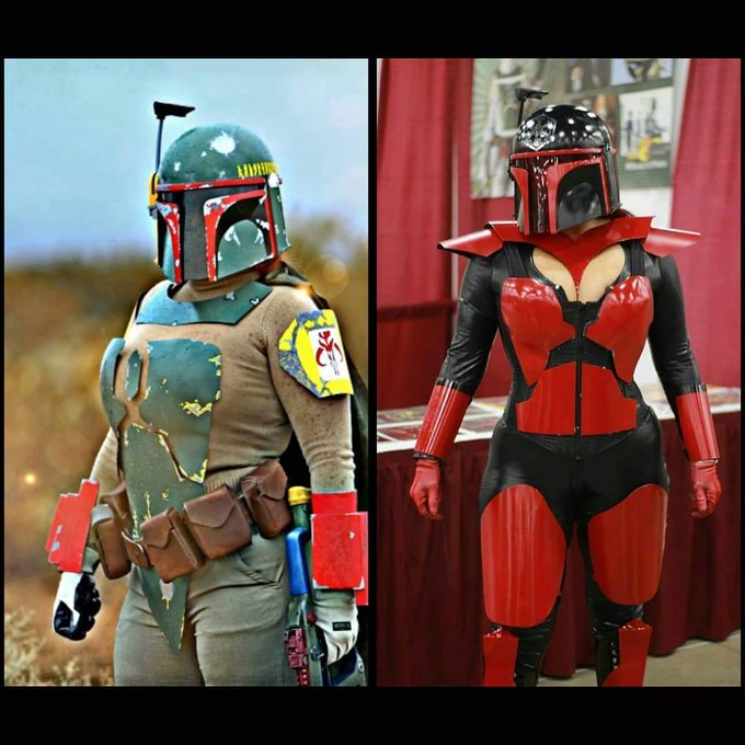 Side by side of my all time favorite Mandalorian Sith Cosplay the my Boba Fett Cosplay. 
#MandoMonday