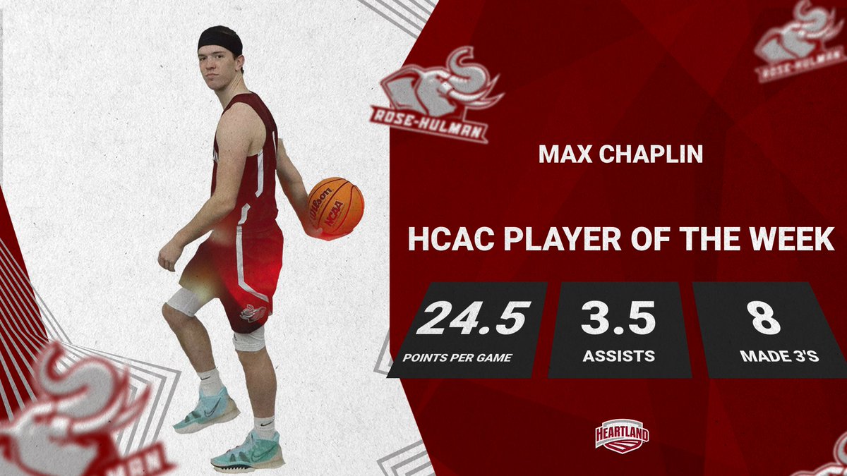 MEN'S BASKETBALL: Max Chaplin has been named the HCAC Men's Basketball Athlete of the Week. Chaplin set his career-high in points twice last week,  with 23 and 26 in the wins over Manchester and Defiance. #GoRose

The full release can be seen here: athletics.rose-hulman.edu/news/2023/1/16…