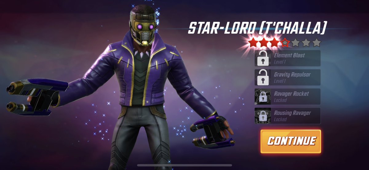 KingLugash's tweet photo. Welcome three new folx to my squad: Spider-Man(noir), Star-Lord (T’Challa), Ultimus, and Spider-Weaver! Now 201 characters total!  
  #MarvelStrikeForce #MarvelSF @MarvelStrikeF https://t.co/UigXtzahHK