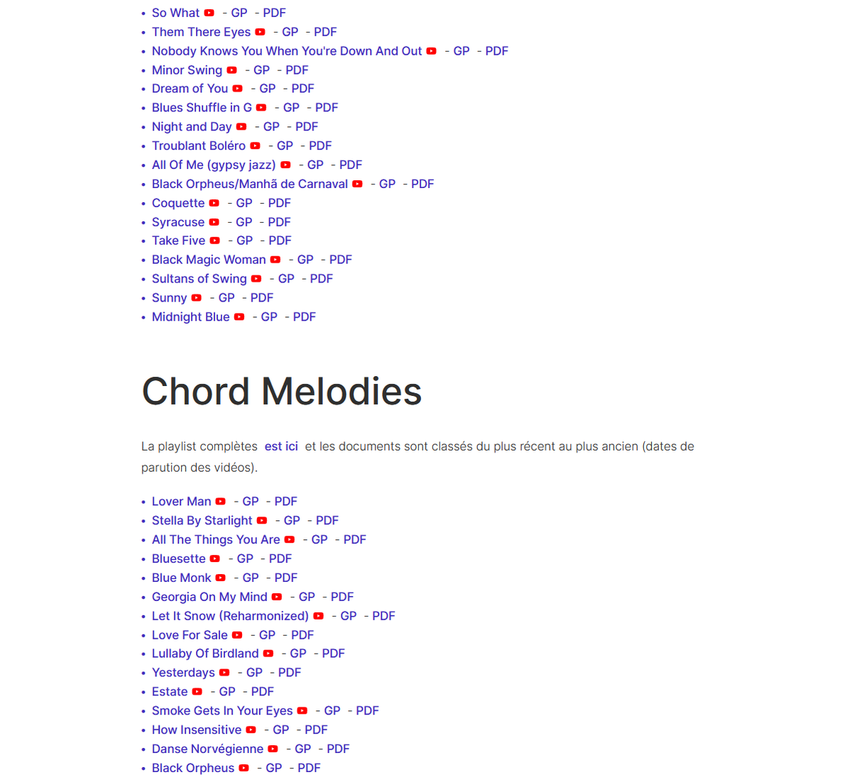 Oh ! Une nouvelle page qui référence tous les documents PDFs et TABs téléchargeables sur Youtube ? C'est chose faite.

guitare-improvisation.com/PDFs-TABs-des-…