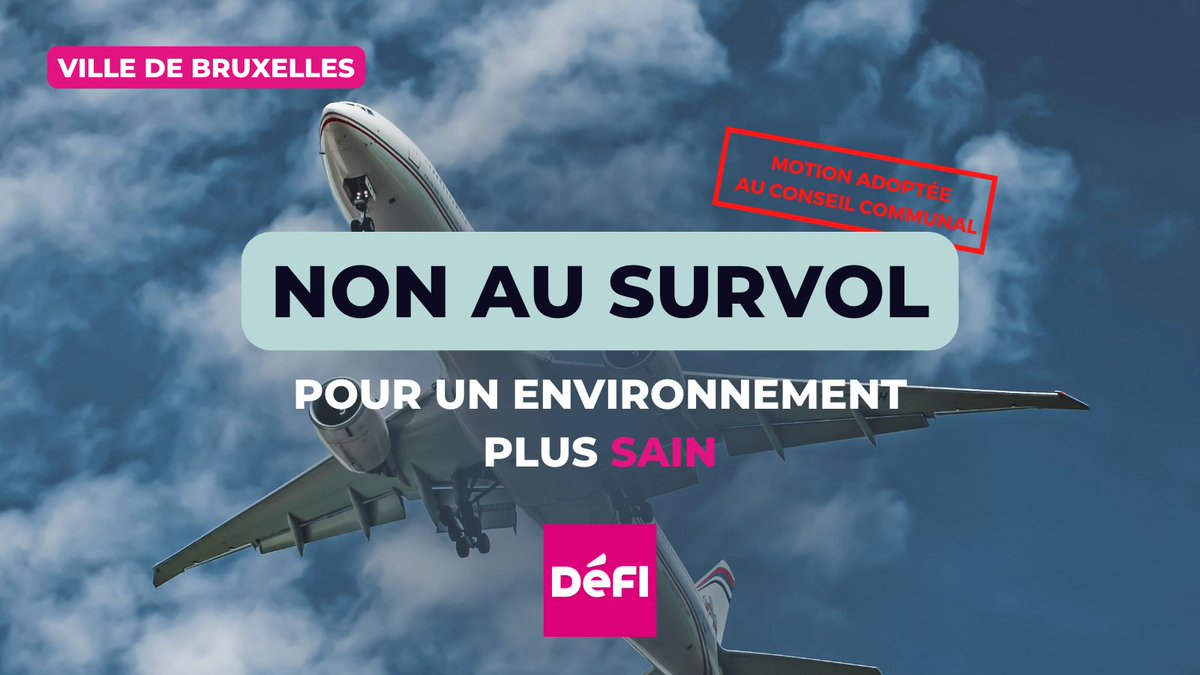 FabianMaingain's tweet image. #Survol de #Bruxelles : la Ville vient de voter pour la 2e fois (sauf PTB et N-VA), une motion pour interpeller le #begov. Le suivi du dossier continue chez @defi_eu : quand le Fédéral aura-t-il le courage politique de privilégier la santé et le cadre de vie des Bruxellois ?