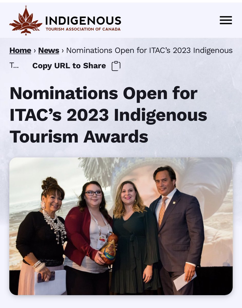 KeithHenryMetis's tweet photo. Can’t wait to see @ITAC_Corporate members and partners at the upcoming International Indigenous Tourism Conference in March. 

Nominate an Indigenous tourism business for these national awards today! 

#tourism 
#indigenousbusiness 
#originaloriginal 

https://t.co/D8OCSKEPXv https://t.co/K7vr1WoSOH