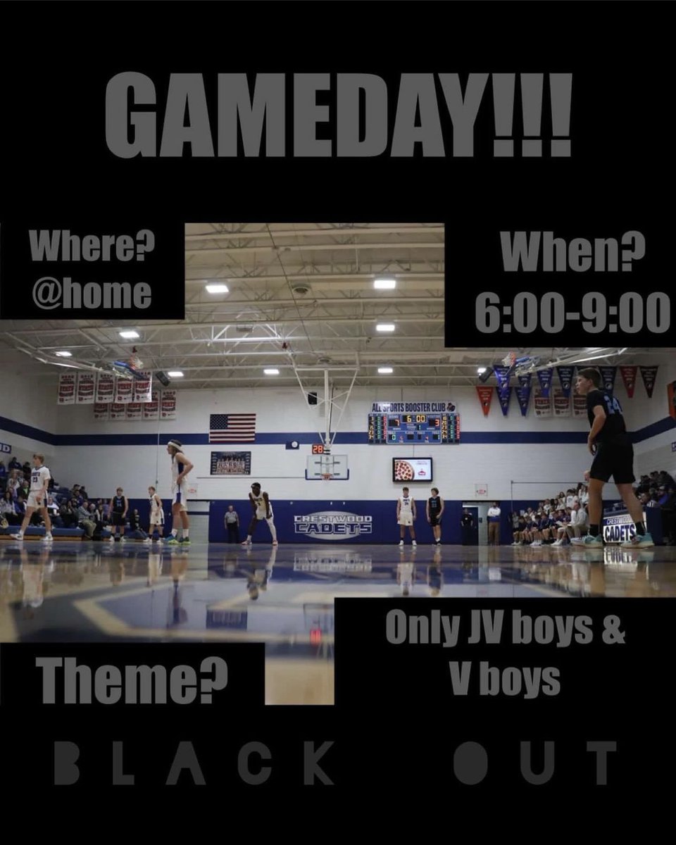 Come out and support the boys team, and don’t forget to wear your black