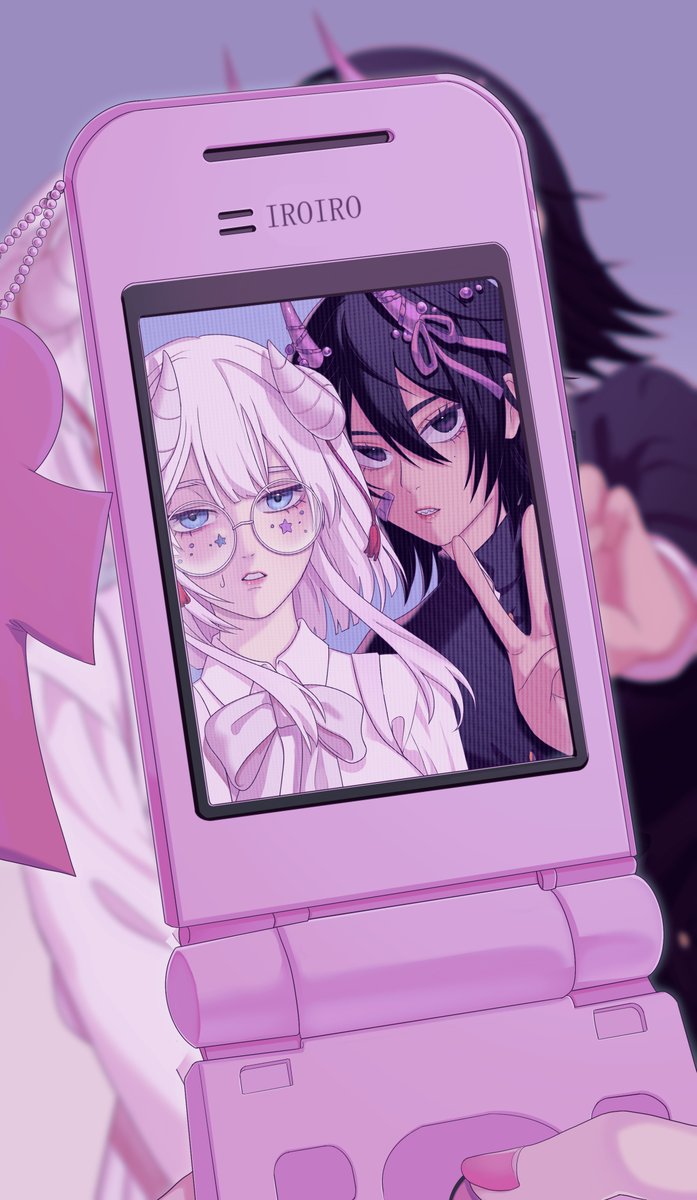 uncaream's tweet photo. 💗: "Say Cheese~"
🖤: "Oh, like this?"
🤍: "Um..."

My entry for @IROIRO_NFT #IROIRO_deriv contest~ I had fun drawing them!✨✨✨ Normal version on the reply https://t.co/Z9xXzgOZQ5
