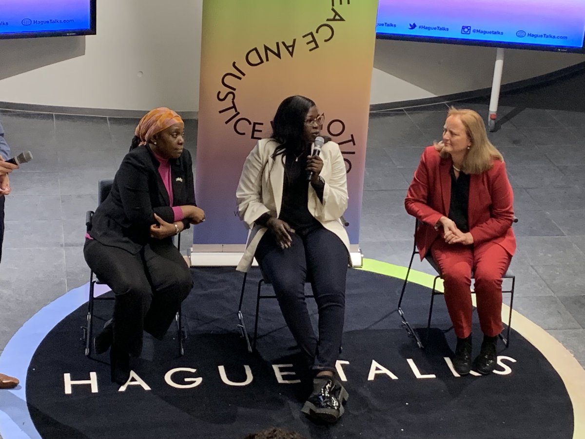 IngriddeBeer's tweet photo. Wow, feminist leadership at its best. Three powerful women sharing their stories on how they act instead of only talk in South Sudan. @haguetalks ⁦@dehaagse⁩ https://t.co/DwBDUyLZL4
