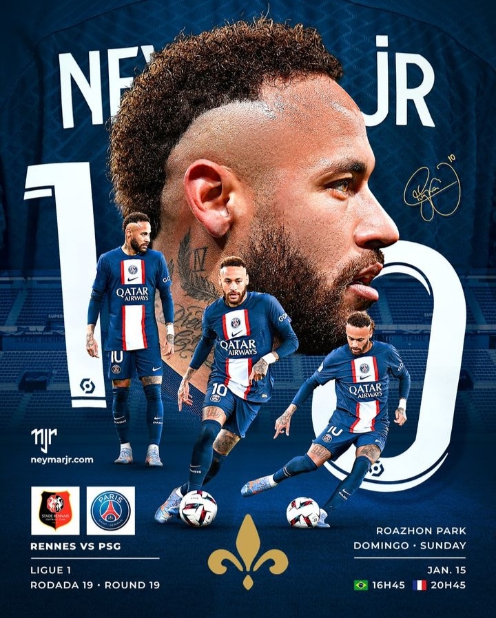 rdzinxps's tweet image. #Ligue1 neymarjrsiteoficial
Líder da Ligue 1, o PSG
de Neymar Jr tem um jogo difícil, fora de casa
contra o Rennes. A partida é válida pela 19a
rodada campeonato.
Todos na torcida por mais uma vitória !!
Allez Paris !
Rennes vs PSG
#Ligue1 | Round 19
16h45 | 20h451
#parissangerma