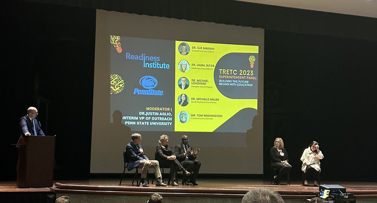 VictoriaLojek's tweet image. Happening now-“Building the Future Begins with Education” superintendent panel at #TRETC2023 #innovativeleaders