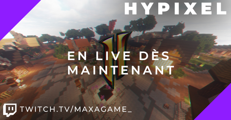 MaxAGame_'s tweet photo. Je suis désormais en #stream sur #Twitch pour du #Minecraft sur @HypixelNetwork 
 !
Toujours sur https://t.co/w5ki7Z88Qa https://t.co/4WAs5BmNk5