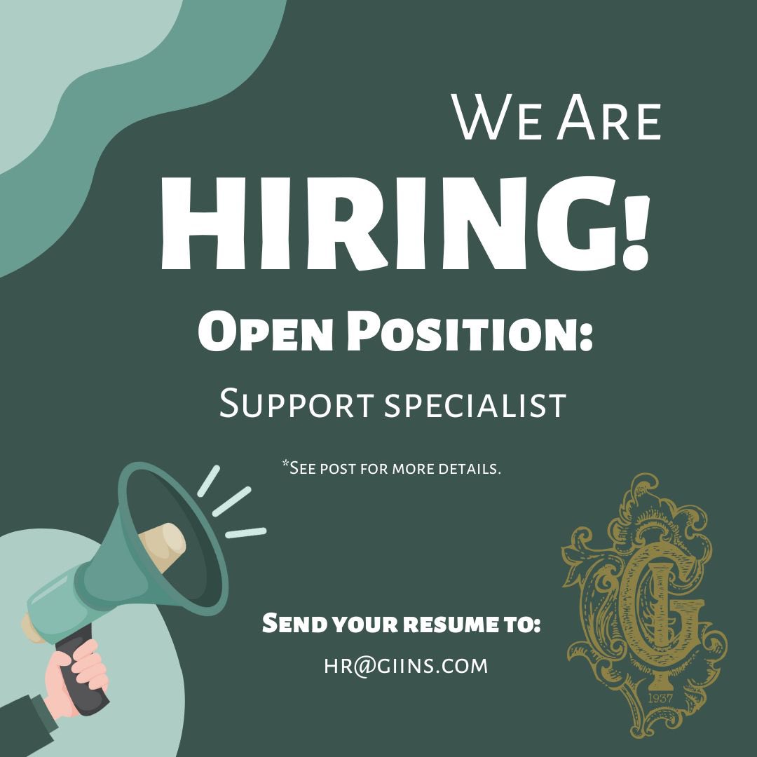 We are hiring! 

Email hr@giins.com for more information!