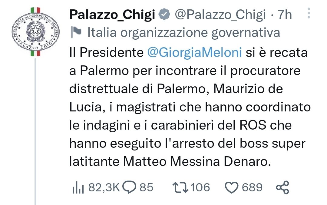 'Il Presidente si è recata'
#primalitaliano