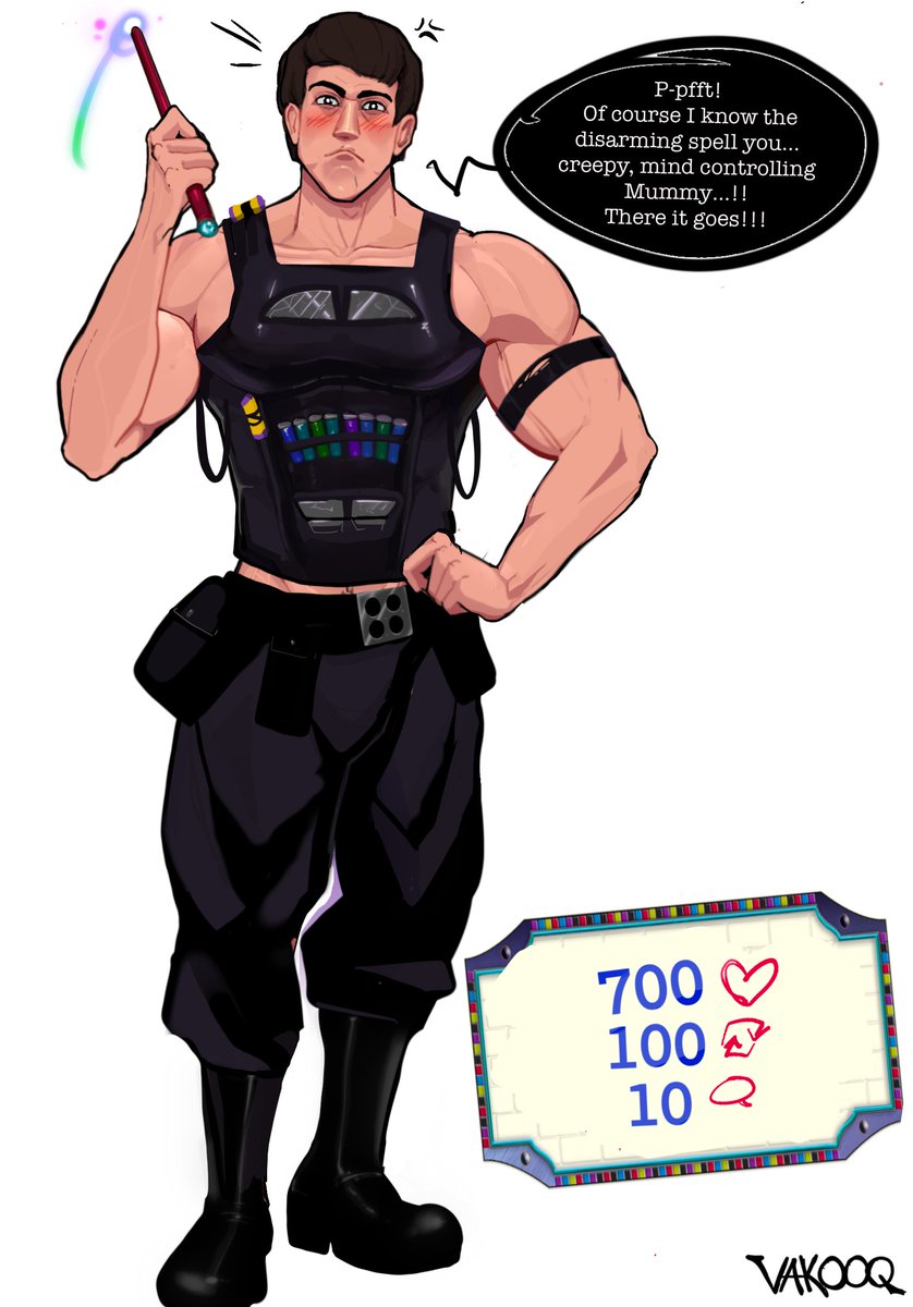 do you remember Wizards of Waverly place and mr Justin Russo with his obnoxiously large bulge? my gay awakening has peaked when they put him in this bara monster hunter get up... and then sent him to fight a mind controlling mummy btw 🤪 
paying horny homage with a challenge 👉👈