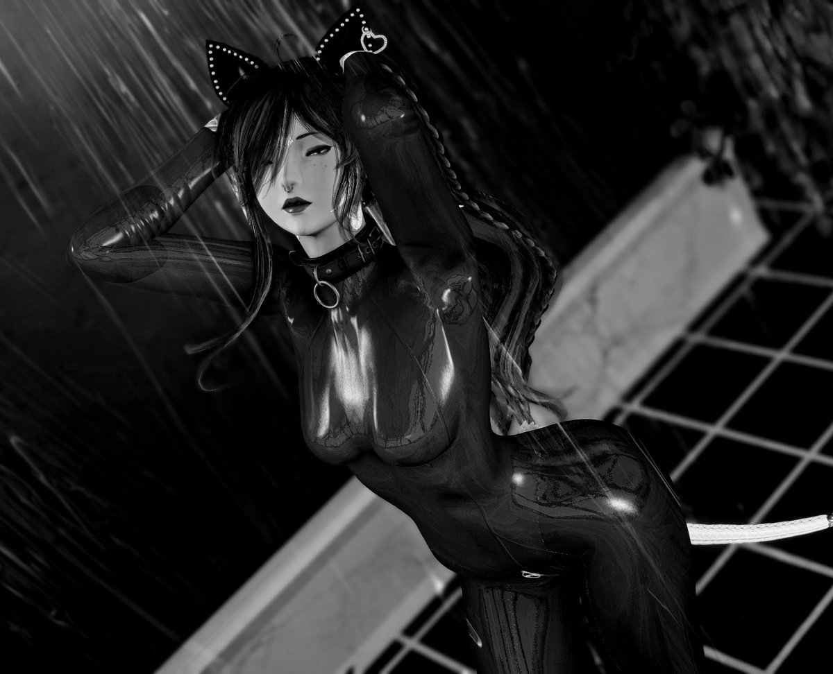 VegaFFXIV's tweet photo. Taking a shower in latex~ 💋 https://t.co/FxUBv1EGlD