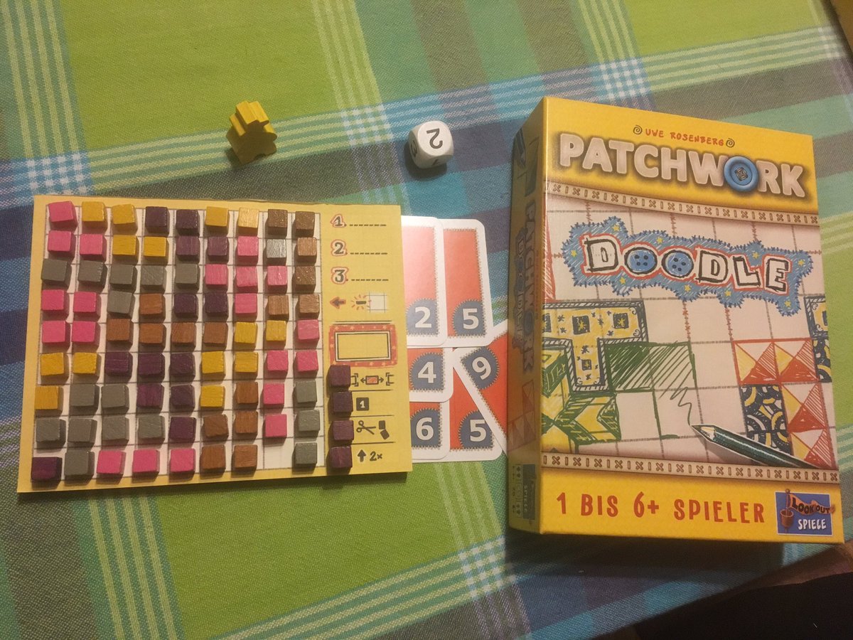 tootles42's tweet photo. „P“ wie #PatchworkDoodle 👍 von #UweRosenberg bei @LookoutSpiele ... nachhaltig gespielt ohne Papierverbrauch 😇 https://t.co/GGsztm02ln