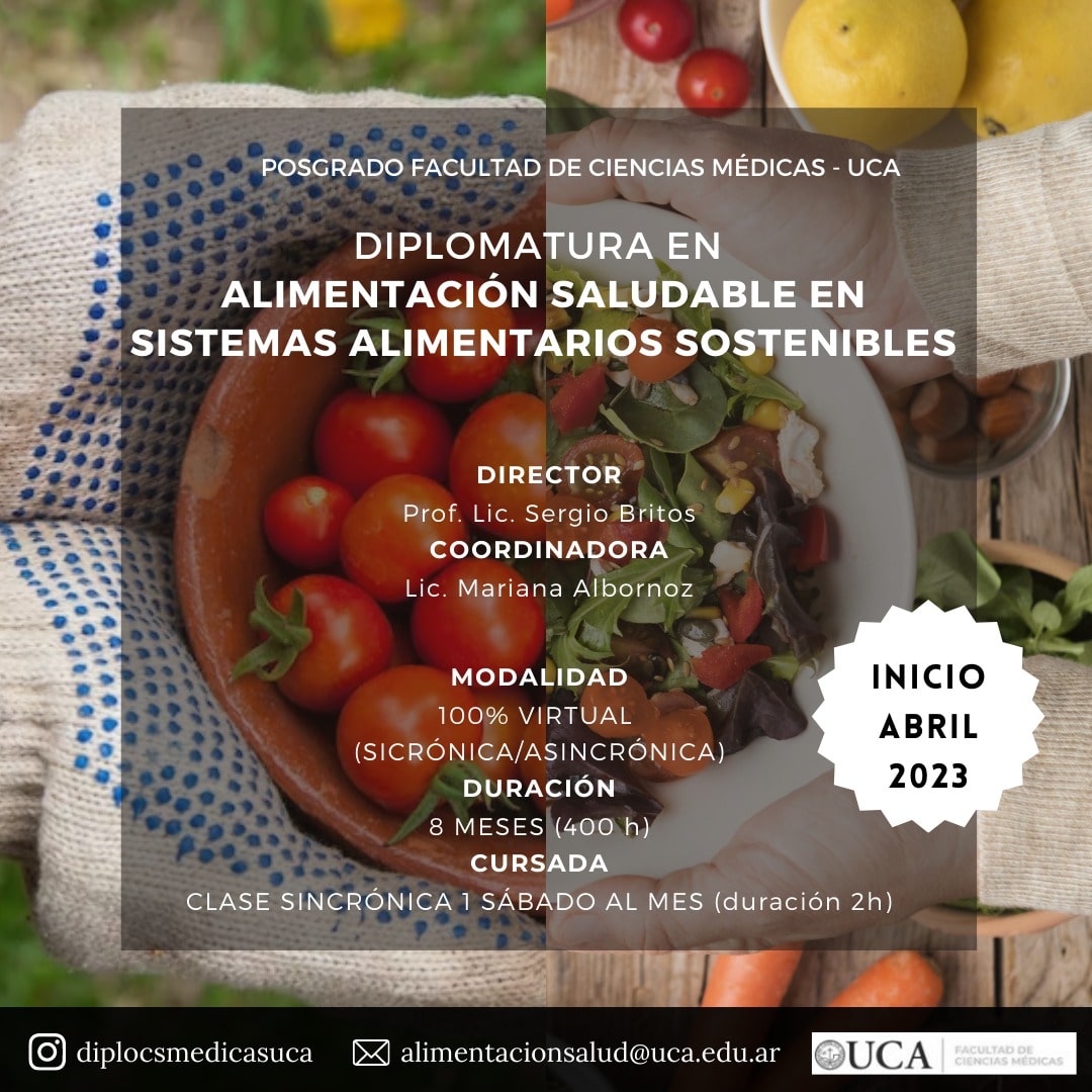 sbritoscepea's tweet photo. 🌱Diplomatura en Alimentación Saludable en Sistemas Alimentarios Sostenibles

🗓️Inicio: 3 de abril de 2023.

⌛Duración: 8 meses (400hs.)

🖥 Modalidad: 100% virtual. Asincrónica, con 1 clase sincronica mensual.

📩Contacto: alimentacionsalud@uca.edu.ar https://t.co/CJrmr6hKmi