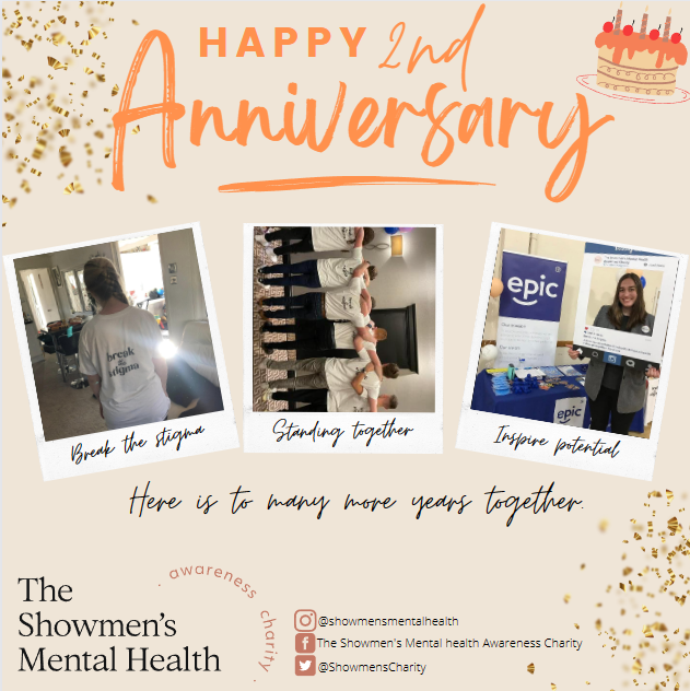 Its finally here! Happy 2nd Anniversary to us!!🎂✨ #showmensmentalhealth #mentalhealth #fairgroundindustry #selfcare #happy #love #wellness #supportingfamilies