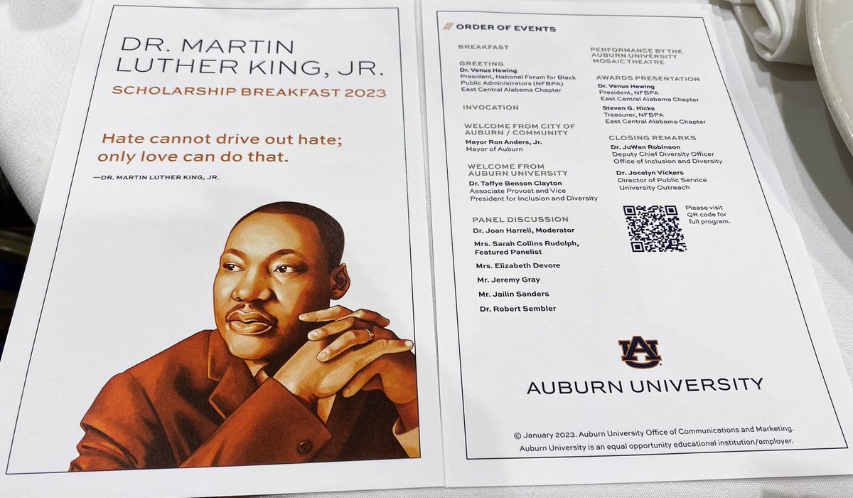 gediau's tweet photo. "Hate cannot drive out hate; only love can do that.β Today we discussed how to live this sentiment everyday at the Dr. Martin Luther King Jr. Scholarship Breakfast sponsored in part by @AUOutreach. The conversation, and the action, continues. #MLKDay2023 #ADayOnNotOff #love https://t.co/TxpxR96aLk
