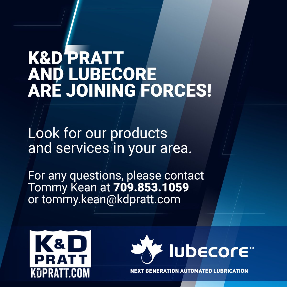 Lubecore International manufactures state-of-the-art automated lubrication systems and K&amp;D Pratt are proud to offer installation and service of Lubecore automated lubrication systems in Newfoundland and Labrador. 

#partnership #announcement