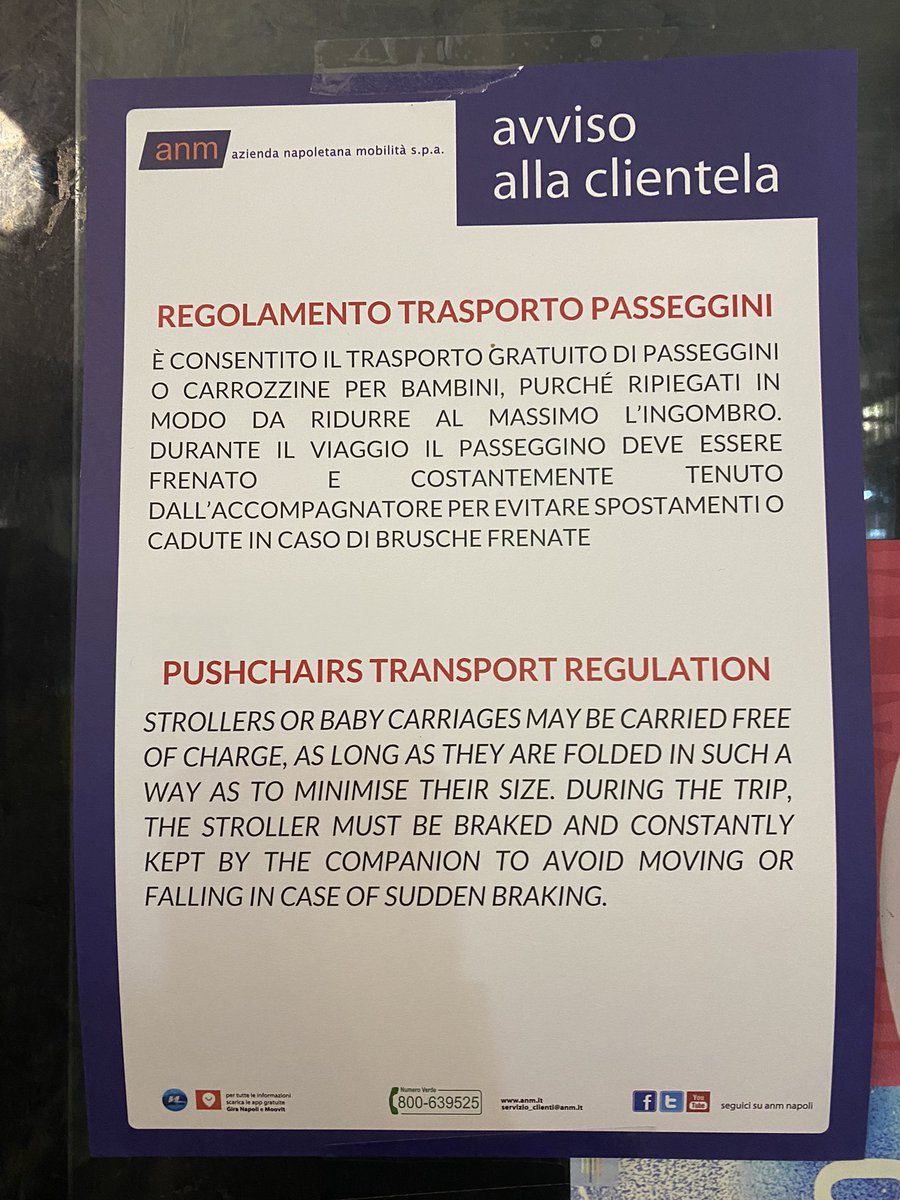 Secondo <a href="/anmnapoli/">Anm - Napoli</a> io per prendere la #funicolare di #Napoli tolgo il bimbo dal passeggino, piego il passeggino, tengo il bimbo in braccio e faccio l’equilibrista. Cercando di non disturbare l’ambulante, i tizi col monopattino e quelli in e-bike che non pedalano
