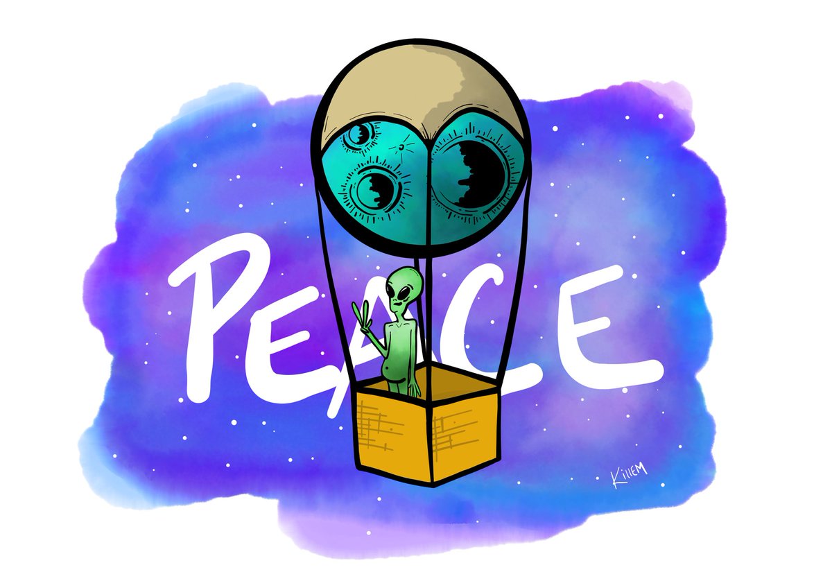 I drew something else for the new merch collection (all drawn by me)… 👀👽✌️ 

The original says “PEACE FROM THE BUTT CREASE” but after some consideration I wondered if anyone would wear the words BUTT CREASE on a shirt..

Coming soon on my <a href="/FourthwallHQ/">Fourthwall</a> merch shop. <a href="/killemkrew/">Killem Krew</a>