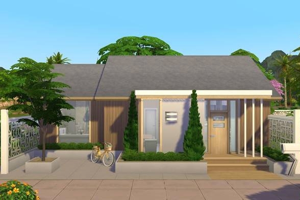 TinyDevelopment's tweet photo. The Graywood - Base Game Lot on #TheSims4 Gallery! Small Simple 2 bed / 1 bath family home #ShowUsYourBuilds @TheSims #SimsCreatorsCom https://t.co/jeqBh8hEUZ