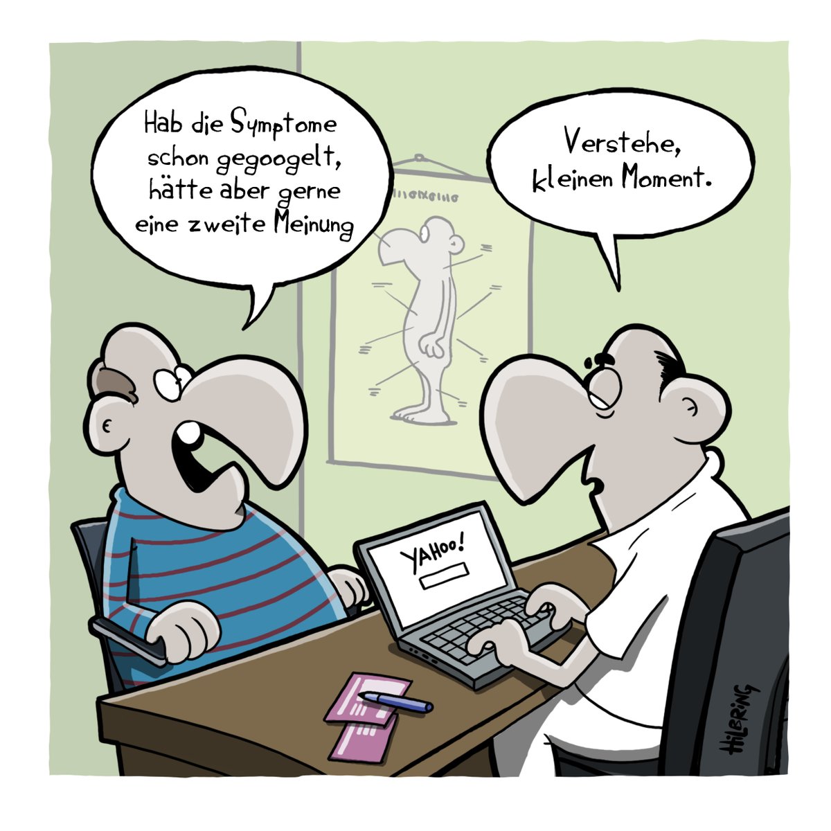 OlisCartoons's tweet photo. Wieder eine neue Studie zum #SymptomGoogeln,
dabei weiß ich schon seit Jahren wie es läuft 🙂 https://t.co/omCJ13S0nz