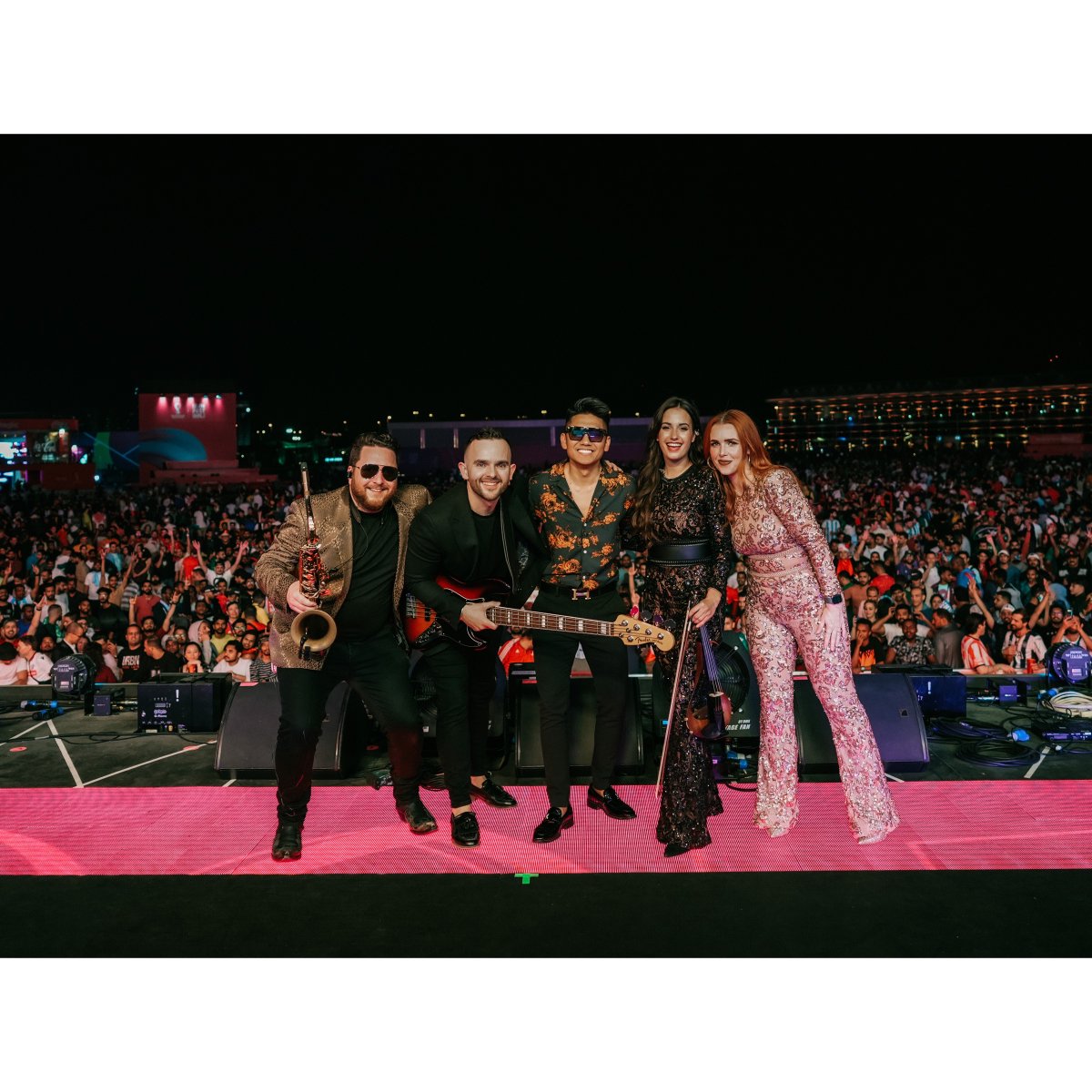 TheWhiteKeysUK's tweet photo. The pièce de résistance of 2022….Our 11 Piece DJ Live collective were invited to be resident band at The 2022 World Cup in Qatar in November and it was absolutely INCREDIBLE. Head to Insta for full post! #Internationalshowband #TheWhiteKeys  #Destinationwedding https://t.co/jx2TEcmJqR