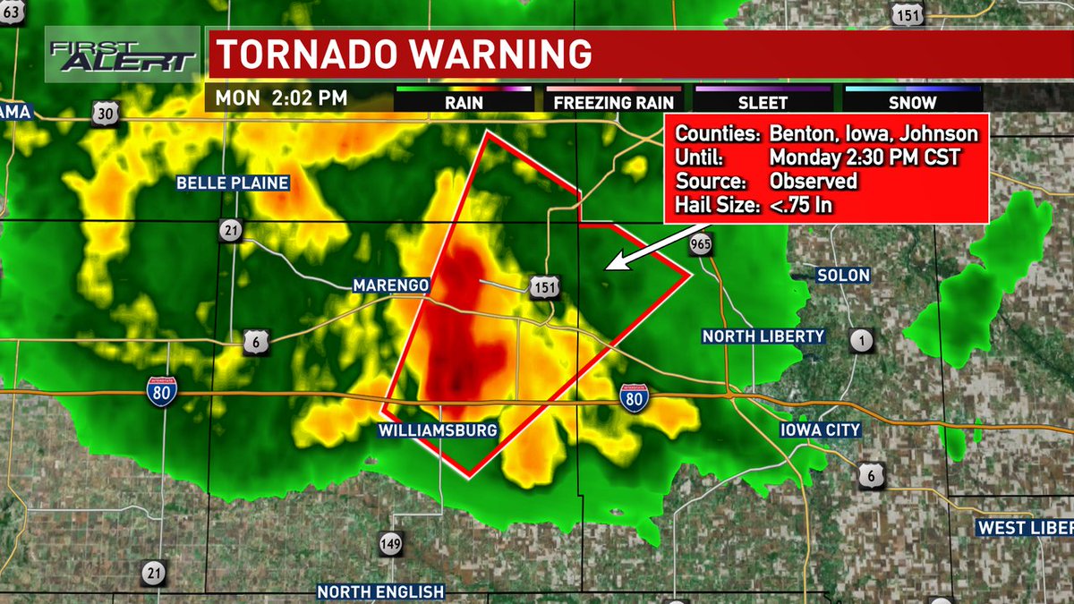 KCRGTV9 First Alert Weather on Twitter "Tornado Warning until Jan 16