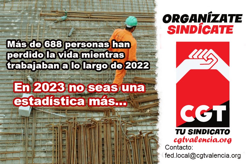 SindicalismoOrg's tweet photo. CGT exige al Estado medidas reales contra la violencia hacia la clase trabajadora y realiza un llamamiento a la sociedad para concienciarse del aumento de muertes en el trabajo https://t.co/vLEHZwYMZA https://t.co/eCMezxmJ88