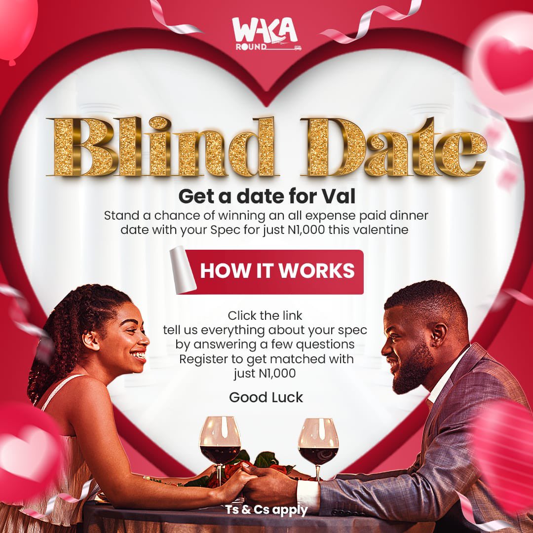 wakaround's tweet photo. We want to be giving single people an opportunity to have a different feel of Valentine this year, by participating in our blind date. 
To participate hit the link our bio 

#wakaroundblinddate #blinddate https://t.co/9WV4hqcCwF