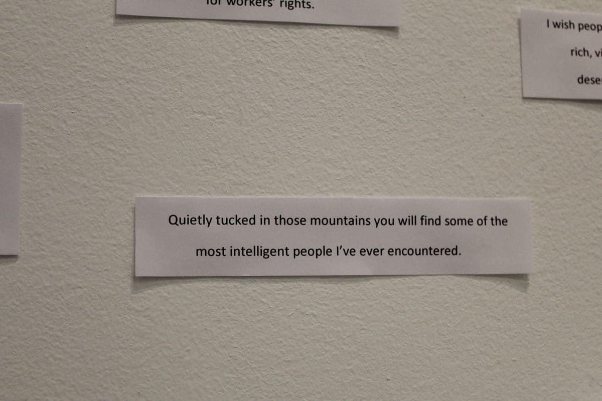 “Quietly tucked in those mountains you will find some of the most intelligent people I’ve ever encountered.”

Appalachian fortune cookies. Generally, 2022