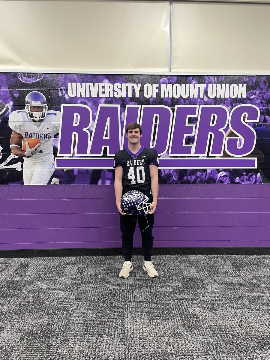 Troy_Myers_'s tweet photo. Great visit at Mount Union today! Blessed to receive another opportunity to play at the next level! @jmarkowski_8 @CoachGeoffDartt @purpleraiders https://t.co/x3ZvahHnIk