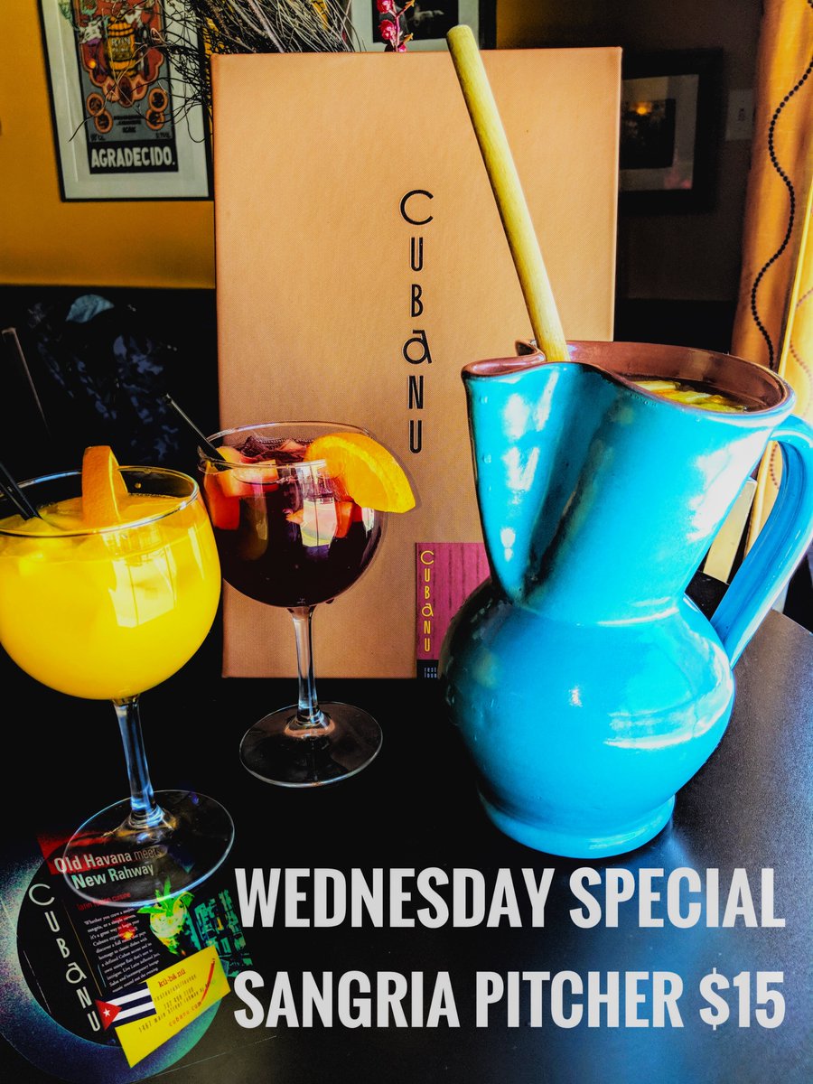 CubaNuNJ's tweet photo. WednesdaySpecial: $15 Pitcher of CubaNu Sangria CubaNu Rahway New Jersey #HappyHour #Cocktails #CubaNJ https://t.co/wMZ2U9bjgc https://t.co/YkscQFHVHT