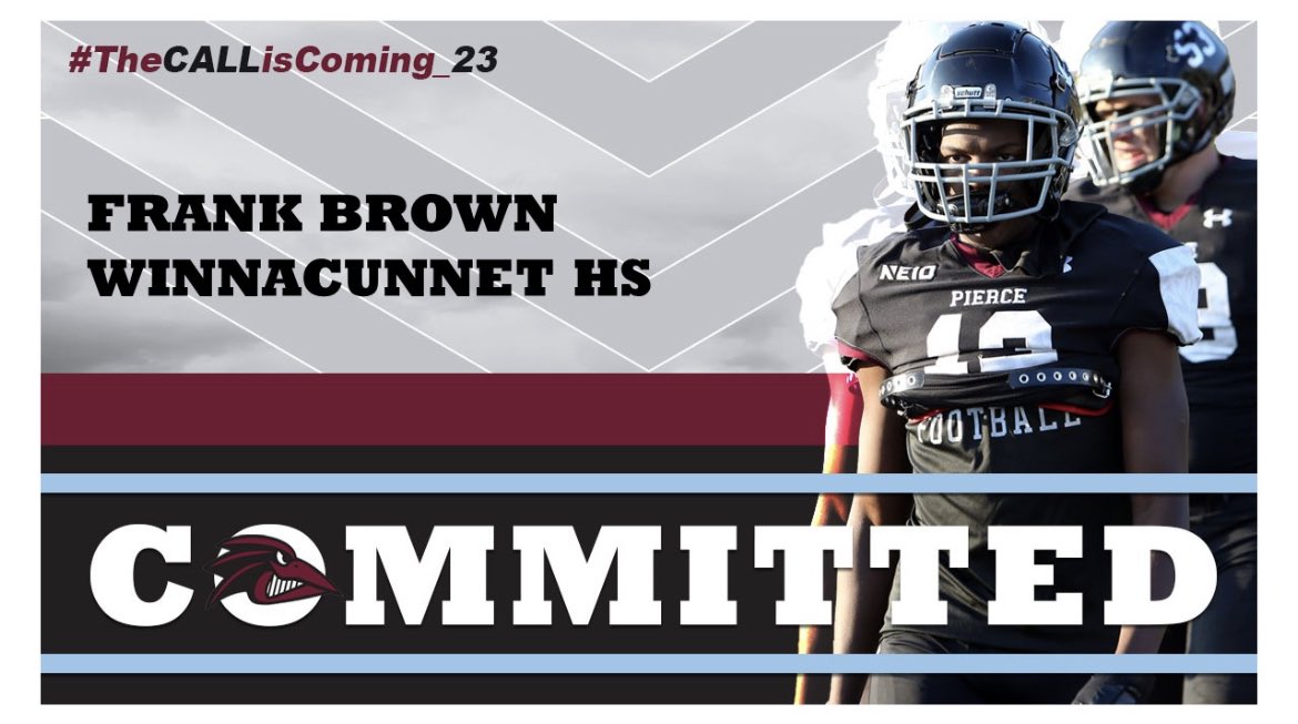 After a great visit with <a href="/Ravens_FB/">Franklin Pierce Football</a> I am beyond blessed to announce I have committed to Franklin Pierce University! Big thank you to <a href="/ZBrehmeyer/">Zach Brehmeyer</a> and <a href="/Coach_GAS/">Russell Gaskamp</a>  for this opportunity! Let’s fly <a href="/WHSWarriorFB1/">Warrior Football</a>