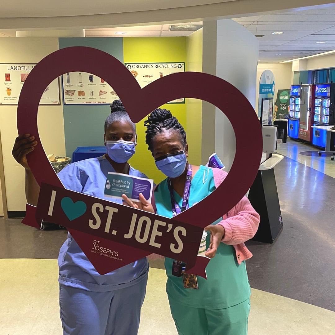StJoesFdnTO's tweet image. Thanks to Roncesvalles Guardian Pharmacy &amp;amp; Pollocks Home Hardware for lifting the spirits of our healthcare teams with complimentary breakfast! Instead of feeling blue, our frontline teams feel appreciated for all they are doing in making your best care experiences even better
