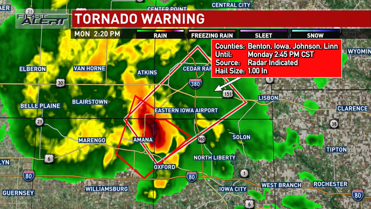 KCRGTV9 First Alert Weather on Twitter "Tornado Warning until Jan 16