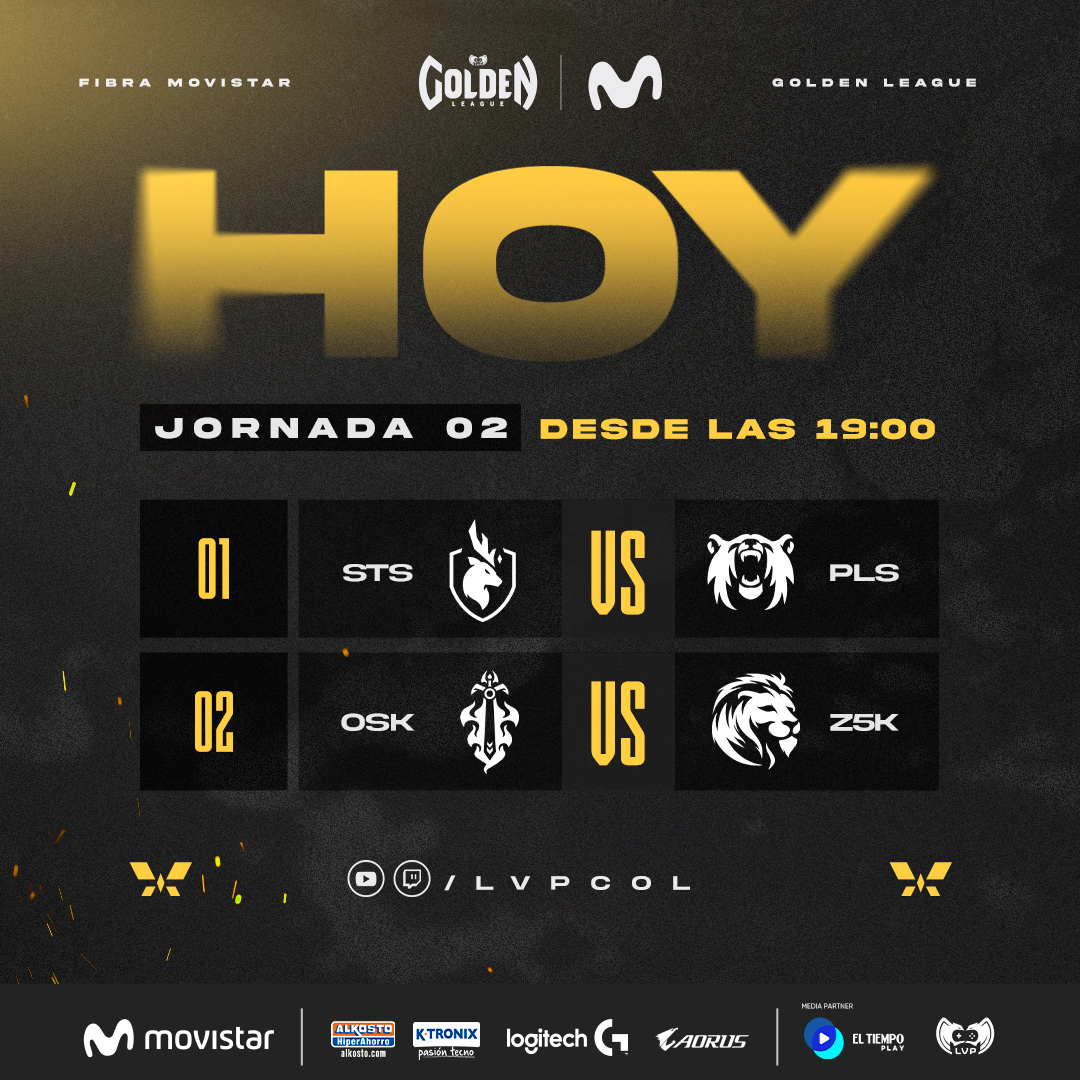 Un par de snacks y un desfibrilador porque las partidas de hoy estarán de infarto 🍟🫀

🦌<a href="/SpiritualsGG/">Spirituals</a> vs @PLSesportsMX🐻‍❄️
⚔️@osaka__gg vs @Zeus_Kralik 🦁

Jornada #2 a partir de las 19:00 🇨🇴
Por: twitch.tv/lvpcol

#FibraMovistarGolden