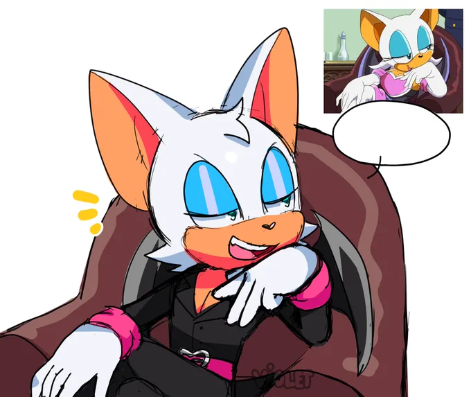 Sonic X redraws with my masc Rouge  