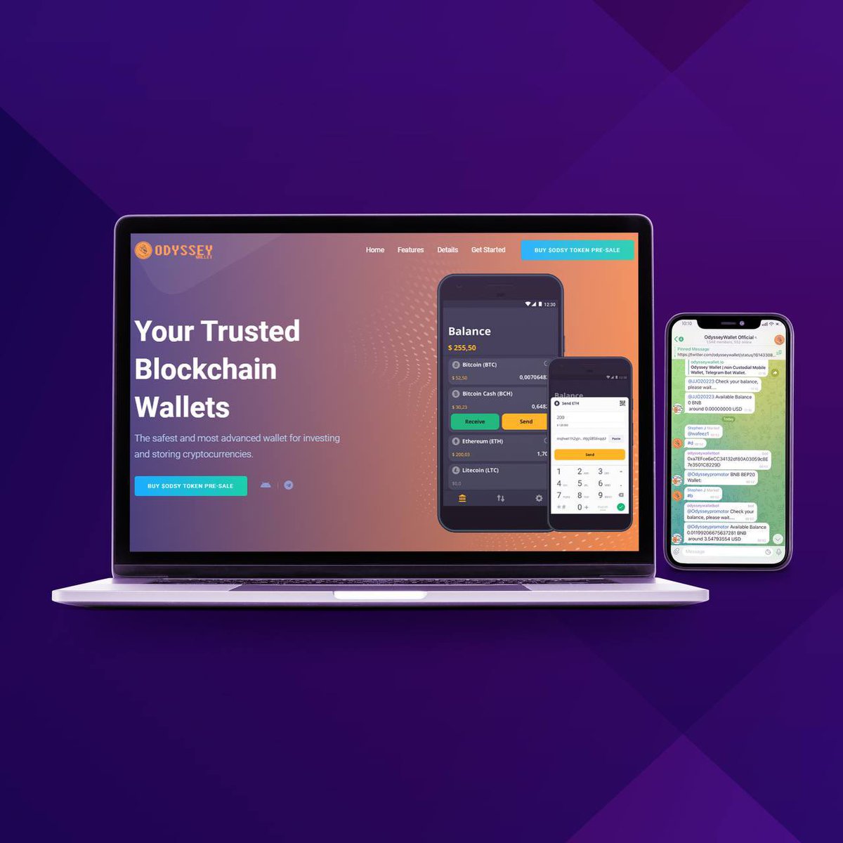 Can you find something different? 🤔Odyssey has 2 wallets. One for mobile phones, one for telegram!!🤩

Telegram is the best social platform in crypto, you can use your telegram account to create wallet and transfer any tokens fast!

🔰EASY &amp; QUICKLY &amp; SAFE 🔰
#BSC #BNB #Crypto